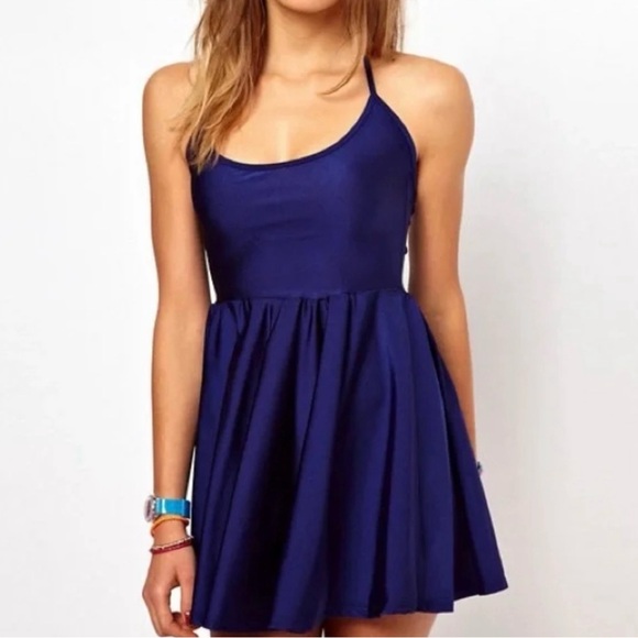 AMERICAN APPAREL XS Navy Blue Halter Top Dress - Picture 6 of 6